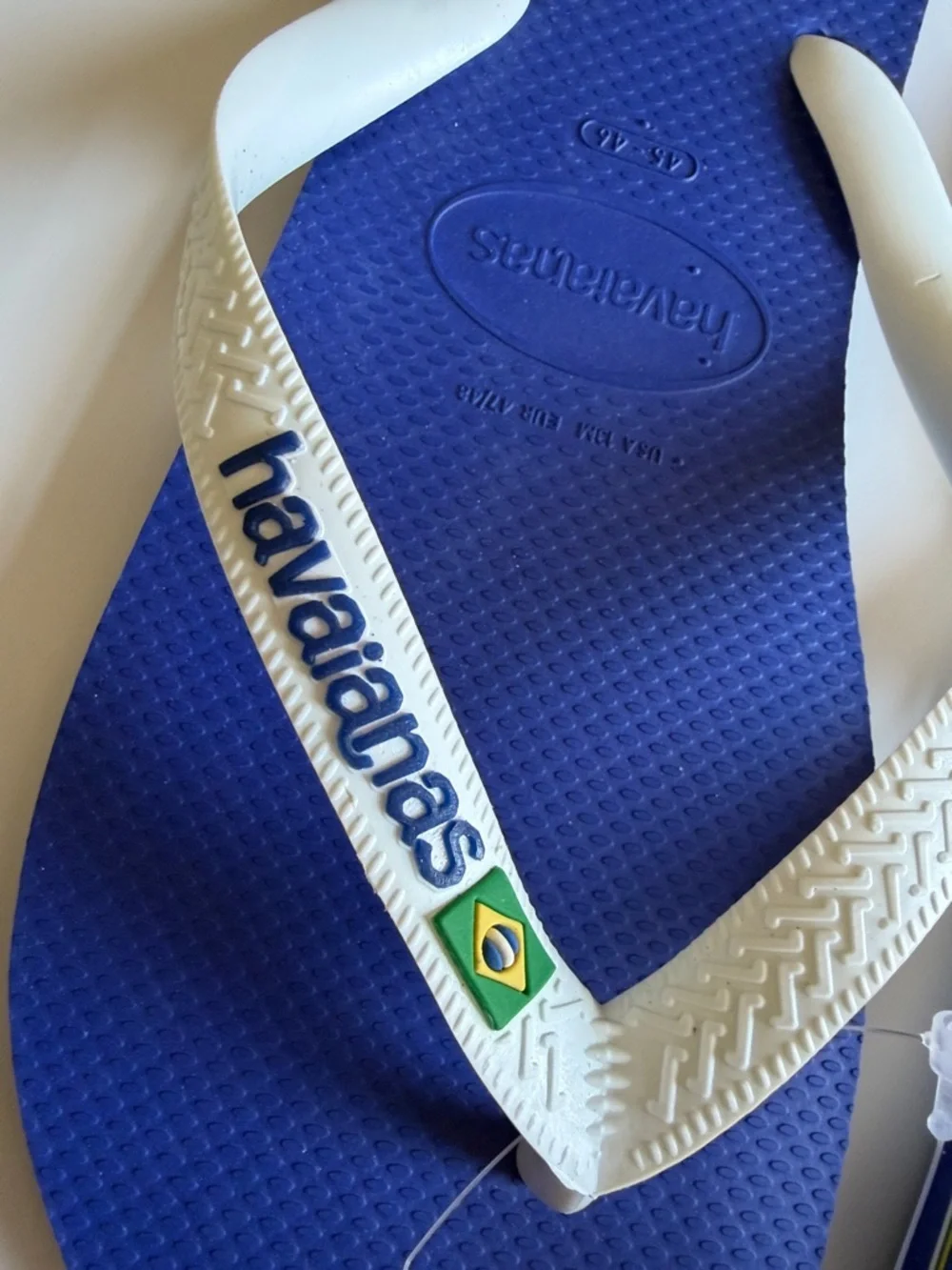 Havaianas Top Brazil Logo in Royal Blue Flip Flops with White Straps
